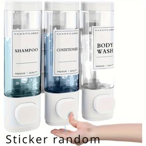 TEMU 벽걸이형 비누 디스펜서, 샤워젤 디스펜서, 3-in-1 샴푸 & 컨디셔너 디스펜서, 드릴링 불필요, ABS 소재. 욕실, 주방, 호텔 및 레스토랑에 적합