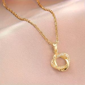 TEMU 여성을 위한 우아한 기하학 페탈 펜던트 목걸이, 18K 금도금 스테인리스 스틸 알레르기 방지 골드 네크리스, 일상 및 파티용, 완벽한 선물, 요정 칼라/페어리 칼라, 성인 문 달 목걸이, 여성용 체인, 인터록 네크리스, 하트 네크리스, 여성용 비색상, 주얼리 여성용, 여성용 롱 네크리스