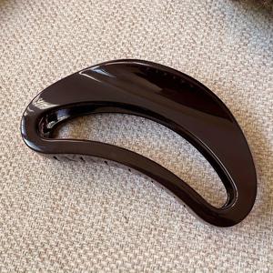 TEMU 1개 빈티지 우아한 초콜릿 브라운 대형 타원형 헤어 클로 클립 - 두꺼운 머리용 안전 고정, 세련된 디자인의 하프업 스타일, 일상 다용도 헤어 액세서리, 매끄러운 표면, 광택 마감