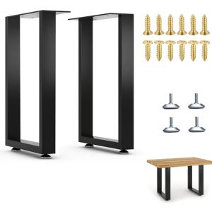 TEMU 2팩 헤비듀티 메탈 테이블 다리 16인치 높이 x 11인치 너비 - 커피테이블, 사이드테이블, 책상용 튼튼한 모던 디자인 - 실내/야외 사용 가능, 마운팅 하드웨어 포함, 현대적 디자인, 세련된 마감