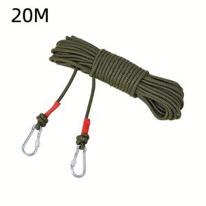 TEMU 1pc 8mm 두께의 야외 보트 로프 - 강력한 폴리프로필렌 낚시, 캠핑 및 애완동 로프, 금속 후크가 달린 옷걸이, 세일링 및 휴일 장식에 이상적, 보트용 로프, 해양 테마, 내구성 있는 로프