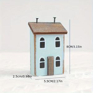 TEMU 1개 컬러풀 우드 캐빈, 미니어처 정교한 코티지 하우스 홈 데코용, DIY 장식 액세서리, 다양한 축제 및 파티에 적합, 결혼식 장식품, 파티 분위기 조성 용품, 가든 오너먼트