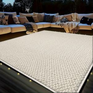 TEMU 1개 대형 야외 매트 - 두꺼운 합성 잔디 디자인, 내구성 100% 폴리에스터 세탁 가능 캠핑용 파티오 매트, 정원, 수영장 옆, 발코니 - 여름 바닥 매트 (최대 사이즈), 야외 패션 매트, 편안한 미적 감각, 쉬운 관리, 가든 애호가를 위한|발매트|캠핑매트