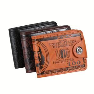 TEMU 멀티 카드 슬롯과 현금 수납 공간이 있는 내구성 강한 빈티지 스타일 남성용 삼피스 지갑 세트