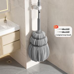TEMU 2개 헤드 교체 가능 셀프 짜는 걸레, 내구성 플라스틱 금속 손잡이 마이크로파이버 바닥 청소걸레, 다용도 가정용 습식/건식 회전형 디자인 - 침실, 거실, 욕실 등 어디서나 쉽게 청소|물걸레청소기