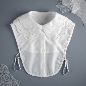 TEMU 1개 여성용 빈티지 레이스 느낌 칼라 - 조절 가능한 스트랩이 있는 우아한 탈부착 목걸이, 세탁기 사용 가능 웨딩, 파티, 일상 블라우스 장식 - 결혼식 의상 액세서리, 쉬운 관리 원단