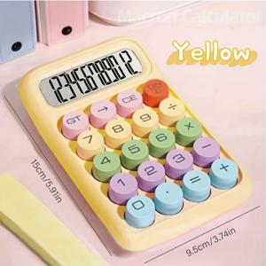 TEMU 파스텔 컬러 (핑크, 그린, 옐로우, 블루, 퍼플, 오렌지) - 대형 디지털 디스플레이가 있는 컴팩트 휴대용 계산기, 가정/사무실/학교/여행용 도파민 계산기, 고품질 키와 화려한 버튼, 창의적인 전문가를 위한 재미있는 액세서리|계산기