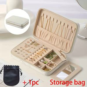 TEMU 21**4.5cm 크기의 벨벳 보석 상자, 지퍼와 큰 용량을 갖고 있으며, 귀걸이, 목걸이 및 팔찌를 정리하기에 적합합니다. 여친, 친구, 어머니의 날, 데이 또는 신부의 친구 선물로 적합합니다. 보석 상자