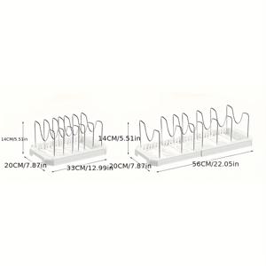 TEMU 헤비듀티 메탈 언더캐비닛 정리대 - 조절 가능한 서랍형 선반, 냄비·팬·뚜껑 보관용 공간 절약 주방 수납 선반 - 현대적인 주방을 위한 안정성 있는 캐비닛 정리대, 내구성 강한 구조, 세련된 디자인, 녹 방지 소재, 홈 셰프를 위한 스타일리시한 저장 솔루션 (화이트)
