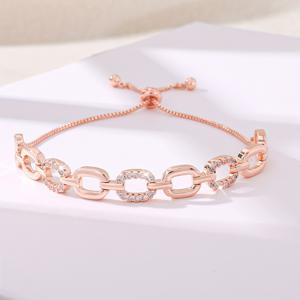 TEMU 여성용 우아한 인터로킹 링크 팔찌 - 구리 재질, 골드 톤 도금 지르코니아 장식, 데일리 & 포멀 주얼리, 인터로킹 체인, 포멀 액세서리, 세련된 디자인, 패션 액세서리, 패션 애호가, 여성팔찌, 비즈 팔찌, 실버 팔찌, 여성 팔찌