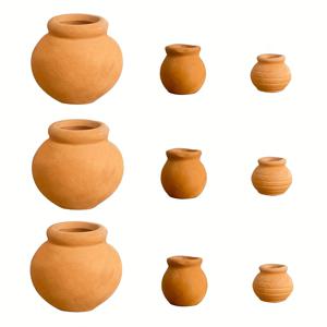 TEMU 9개 세트 소형 테라코타 화분 미니 클레이 화분, 요정 인형 정원용 작은 화분 꽃병 조경 장식