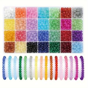 TEMU 약 850개 6mm 유리 젤리 더블 니들 비즈 세트 DIY 주얼리 액세서리