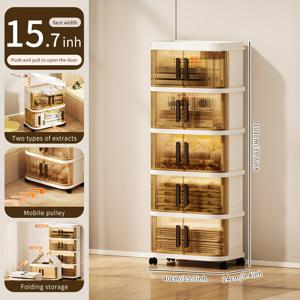 TEMU 2025 업그레이드된 다층 대용량 보관함, 바퀴 및 뚜껑 포함 - 문서, 장난감, 옷 정리용 고급 접이식 오거나이저|폴딩박스