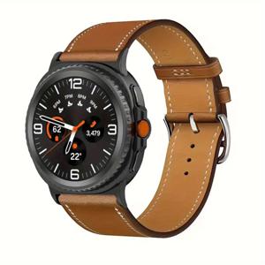 TEMU 삼성 8/8 클래식 40mm/44mm/46mm용 PU 가죽 스트랩, 여성/남성용 싱글 루프 빈티지 팔찌 밴드 - 삼성 워치 8 클래식/스마트워치 액세서리