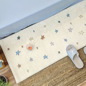 TEMU 1개, 창의적인 별 무늬 직사각형 플러시 카펫, 거실 및 침실 장식용 카펫, 10mm 부드럽고 푹신한 두께, 세탁기 사용 가능 및 청소 용이, 축제 분위기 장식용 카펫, 문 및 욕실 사용 가능