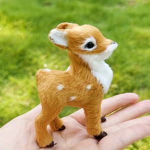 TEMU 미니 프렌치 컨트리 스타일 플라스틱 순록 사슴 장식 - 귀여운 앉은/누운 크리스마스 트리 장식, 흰색 & 뿔, 안정적인 데코, 파티 장식, 새해 선물 (갈색 & 흰색)