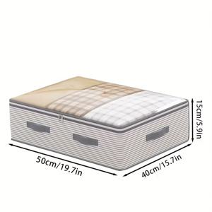 TEMU 킹 사이즈 침대 옆 수납 정리 가방 - 대형 침대 밑 옷장, 다층 구획, 공간 절약형 침실 수납 솔루션 (옷·신발용), 여성 의류 정리에 이상적, 현대적인 디자인, 내구성 있는 소재, 작은 공간 생활을 위한 침대 밑 수납