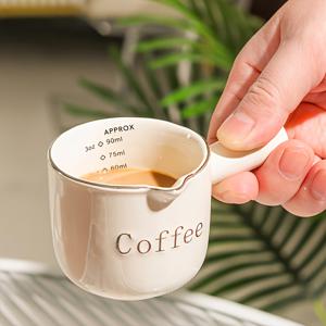 TEMU 손잡이가 있는 샷 컵 - 이중 스케일, 명확하고 정확한 측정, 추수감사절 커피 만들기에 완벽, 가정 및 레스토랑 사용에 이상적, 만들기 필수품 | 현대적인 커피 장비 | 내구성 있는 세라믹