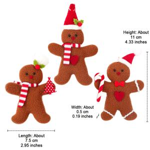 TEMU 1세트 3PCS 크리스마스 트리 장식 펜던트 새해 선물 걸이 장식 크리스마스 트리 장식 드롭 피니얼 귀여운 레트로 펠트 소프트 피규어 참 홈 데코 제품 파티 벽난로 선반 사무실 책상 테이블