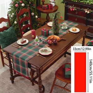 TEMU 1개 우아한 타탄 체크 테이블 러너 & 침대 커버 - 그린/레드/블랙/골든 스코틀랜드 타탄 패턴, 내구성 있는 직사각형 식탁 장식, 크리스마스, 새해, 일상 사용 - 쉬운 청소 주방 & 휴일 테이블 장식, 페스티벌 러플 엣지, 생동감 넘치는 그린 & 레드 체크 디자인, 식탁이나 침대 커버에 완벽, 스타일리시하고 기능성 휴일 장식