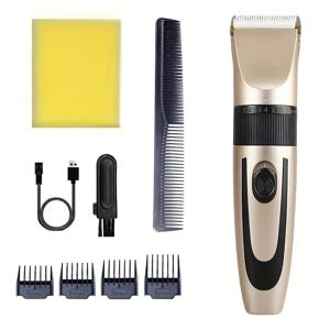 TEMU 남성용 전문가용 헤어 클리퍼 세트 (USB 충전, 세라믹 블레이드 & 조절 가능 설정) - 무선 전기 헤어 클리퍼 (5단계 속도 조절, 제한 커미 & 휴대용) - 아버지, 남자친구, 가정용 선물로 적합 (USB 충전식), 헤어클리퍼, 토끼 바리깡 미용실용, hair clipper, 이발, 면도기 남성용 전기면도기, 면도기 남성용