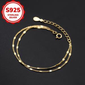 TEMU 일상 착용, 데이트, 결혼식, 졸업 시즌, 음악 축제, 파티에 적합한 스타일리시하고 예술적인 디자인의 S925 실버로 만든 심플한 이중 레이어 팔찌 - 가족, 친구, 여자친구를 위한 완벽한 선물, 여성용 체인 팔찌, 매력 팔찌, 뱀 체인 팔찌, 매력 팔찌