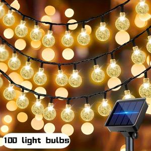 TEMU 20/100 전구, 스마트 요정 조명, 태양광 라이트, 태양열 구동, 8가지 조명 모드, 크리스마스 트리, 결혼식, 생일 파티, 정원, 캠핑, 발코니에 적합한 솔라 스트링 라이트 야외용, 솔라 라이트 야외용, 솔라 라이트 스트링, 크리스마스 장식, 크리스마스 라이트, 방 장식, 침실용 라이트, 방 장식 아이템