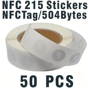 TEMU 215개 Ntag 태그 스티커, 빈 재기록 가능 PVC NFC 카드 라운드 태그 25mm RFID 태그, 504바이트 메모리 NFC 칩, NFC 지원 휴대폰 및 기기와 호환, RFID 스티커, 제품 태깅 시스템,재고 관리 시스템,라운드 RFID 스티커,NFC RFID 태그,PVC 소재 태그,소매 재고 팀,공급망 전문가,실시간 데이터