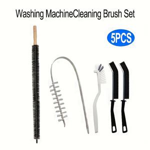 TEMU 세탁기 청소 브러쉬 5개 세트, 유연한 깊은 청소용 브러쉬, 내부 튜브 및 틈새 청소용, 세탁기 내부, 주방, 욕실, 에어컨, 라디에이터, 싱크대 및 가정용 청소에 적합, 다용도 스크러버,내구성 있는 플라스틱 브러쉬,오래가는 브러쉬,하우스키핑 전문가|욕조|씽크대