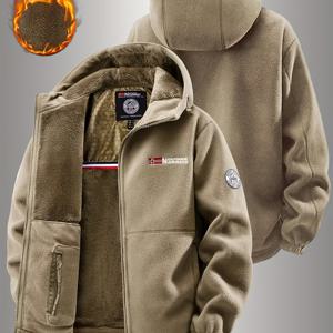 TEMU 남성용 헤비웨이트 플리스 재킷 - 지퍼 클로저가 있는 보온 겨울 코트, 추운 날씨를 위한 후드 아우터, 멀티 포켓 디자인 - 레드 캐주얼 아우터, 두꺼운, 야외 활동 및 일상 사용, 겨울 재킷, 스탠드 칼라 디자인, 휴대용 패딩, 플리스 후드, 스탠드 칼라 패딩, 남성 겨울 패딩, 심한, 겨울 일상 패딩|스포츠