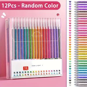 TEMU 36색 글리터 하이라이터 - 반짝이는 별 & 오로라 색상, 중간 팁, 저널링, 드로잉, 공예용 생생한 색상, 글리터 펜 세트, 학교 용품, 하이라이터 세트, 글리터 펜 0