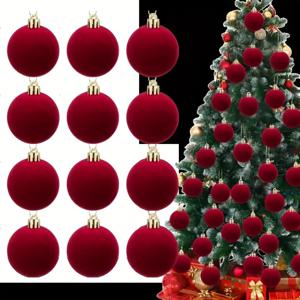 TEMU 6cm/12개 버건디 벨벳 크리스마스 장식 – 할로윈, 추수감사절, 생일, 결혼식 DIY 홈 데코에 완벽