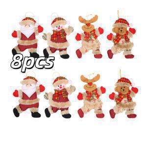TEMU 8개 크리스마스 트리 장식 오너먼트, 크리스마스 테마 춤추는 산타, 눈사람, 순록, 곰 오너먼트 선물