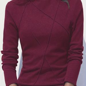 TEMU 여성용 버건디/진보라 터틀넥 스웨터 - 두꺼운 겨울 레이어링 탑, 피쉬본 칼라, 고탄력 & 세탁기 사용 가능 - 블라우스, 드레스, 재킷용 올시즌 베이스 레이어 셔츠 (리치 퍼플)|블라우스|드레스|여성블라우스