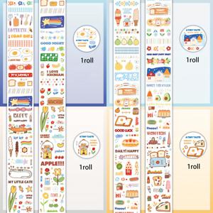 TEMU 4롤/봉지 귀여운 디저트 & 스위츠 / 만화 스타일 와시 테이프 세트 - 아이스, 컵케이크, 캔디, 과일, 빵 & 음료 테이프, 스크랩북, 저널, 플래너, DIY 공예, 학용품, 휴대폰 케이스 & 물 장식용