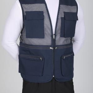 TEMU 남성 여름용 작업 다용도 망사 조끼 와이드포켓 등산 야외 작업복(H82V003M)