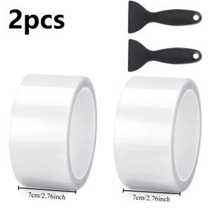 TEMU 2pcs 자동차 도어 엣지 보호 필름 - 2개의 스크래퍼, 스크래치 방지 투명 자체 접착 보호 필름, 내구성과 투명함, 자동차, , 자전거, 엔진 후드, 데스크탑, 창문 등에 사용, 재사용 가능, 자동차 보호 액세서리