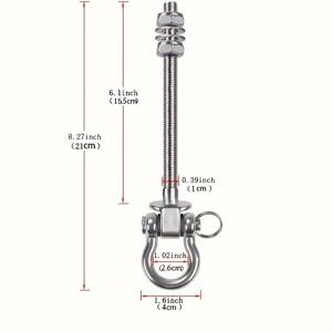 TEMU 1개 튼튼한 스테인리스 스틸 그네 후크 - 간편한 설치, 나무 & I-Beam 제거 가능 - 요가 해먹, 의자 & 모래주머니에 내구성 & 안전 - 야외 활동 애호가, 해먹 액세서리, 견고한 구조, 견고한 디자인을 위한 이상적인 선물|모래주머니