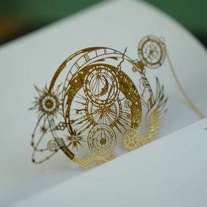 TEMU 북마크 - 빈티지 천체 천문학 디자인, 골든 클록 페이스와 컴퍼스 로즈 - 책 애호가, 과학자, 역사 매니아를 위한 내구성 있는 금속 느낌의 북마크 - 데스크 장식, 모델 Z52, 독서 동반자, 정교한 디테일, 마감, 독특한 액세서리, 선물 쇼핑|나침반