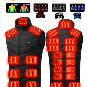 TEMU 겨울 재킷 1개 | - 빠른 가열, 28개 가열 구역, 3단계 온도 조절 (고/중/저), 가벼운 논스틱 히트 패드 | 야외, 캠핑, 사무실, 여행에 적합 - 세탁기 사용 가능, 추운 날씨 의류, 조절 가능한 디자인