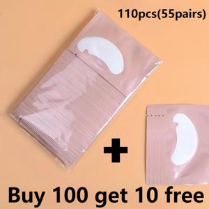 TEMU 주문 100개 구매 시 10개 증정, 110개입 (약 55쌍) 속눈썹 연장용 하이드로겔 패치, 퍼지 없는 아이 젤 패드 뷰티 도구, 프로페셔널 속눈썹 키트,원활한 적용,부드러운 젤 패드,피부 친화적인 젤,내구성 있는 패치,뷰티 액세서리,뷰티 전문가,에이홈 뷰티