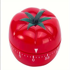 TEMU 귀여운 토마토 모양 주방 타이머 - 수동식 회전 알림기, 요리 및 공부 시간 관리용