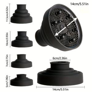 TEMU 일반용 실리콘 헤어 드라이어 디퓨저 1개, 접이식 및 접이식 노즐, 일반 텍스처 헤어를 위한 컬 강화, 향이 없는, 배터리가 필요하지 않음, 헤어 드라이어 및 스타일링 도구
