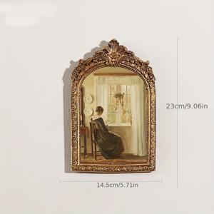 TEMU 1pc, 유럽 복고풍 고전 수지 사진 프레임, 홈 소프트 착용 펜던트, 사진 프레임 문학 빛 럭셔리 양각 프레임 매달려 장식