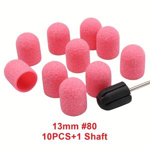 TEMU 10개 프로페셔널 네일 드릴 샌딩 밴드 세트, 샤프트 포함 - 아크릴 젤 제거, 매니큐어 & 페디큐어 폴리싱에 완벽