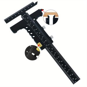 TEMU 전문가용, 인체공학적 알루미늄 합금 목공 스크라이버 게이지 - DIY 목공 및 홈 프로젝트용 외부 직경 캘리퍼가 있는 T-스퀘어 마킹 도구