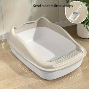 TEMU 1개 대형 고양이 화장실, 반폐쇄형 고양이 변기, 통풍 및 방수 기능, 고양이 오염 방지, 고양이와 소형 애완동물용, 다고양이 가정에 특별 설계 - 고양이를 위한 필수 완벽한 선물