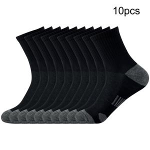 TEMU 남성용 양말 10/20켤레, 대형 스포츠 중목 블랙 양말