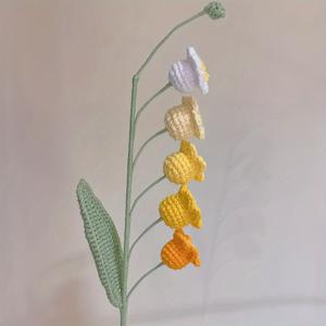 TEMU 수공예 크로셰 꽃다발 세트 - 인공 백합, 카네이션, 튤립 & 勿忘草 - 크리스마스, 졸업, & 모든 계절 장식을 위한 원단 꽃꽂이 - 탁상 장식