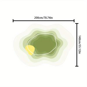 TEMU 현대적인 그린 옴브레 플러시 에어리어 매트 – 부드럽고 세탁 가능한, 미끄럼 방지 폴리에스터 매트, 거실, 침실, 공부방용 추상 디자인 – 불규칙한 모양, 기계 제작, 고립, 10mm 두께, 거실용 러그
